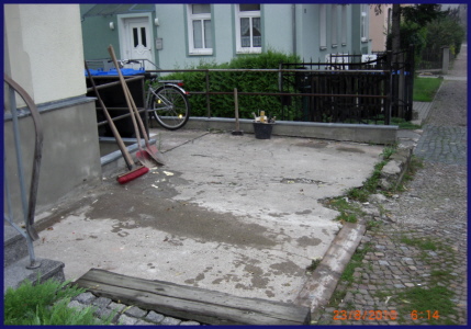 Neugestaltung / pflastern M&uuml;llplatz (vorher)