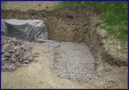 Gr&uuml;ndung, Erdarbeiten f&uuml;r Gabionenwand (nachher)